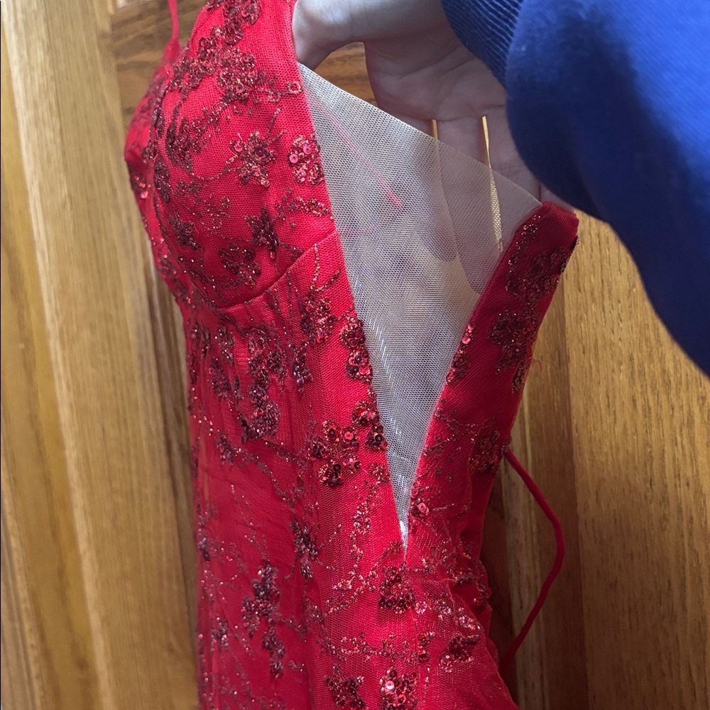 SOLD Amarra Red Prom Dress - Picture 7 of 13